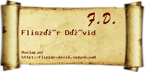 Fliszár Dávid névjegykártya